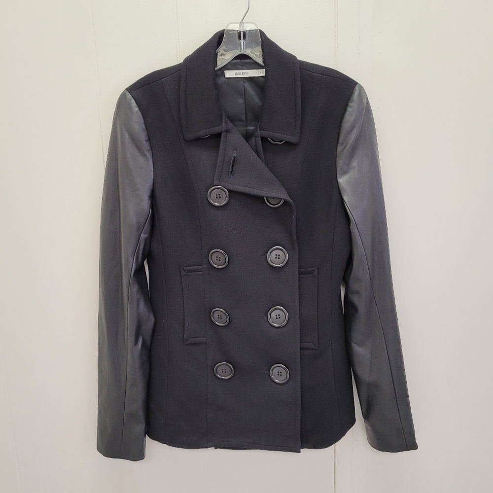Bailey 44 Vegan Leather Sleeve Parish Peacoat